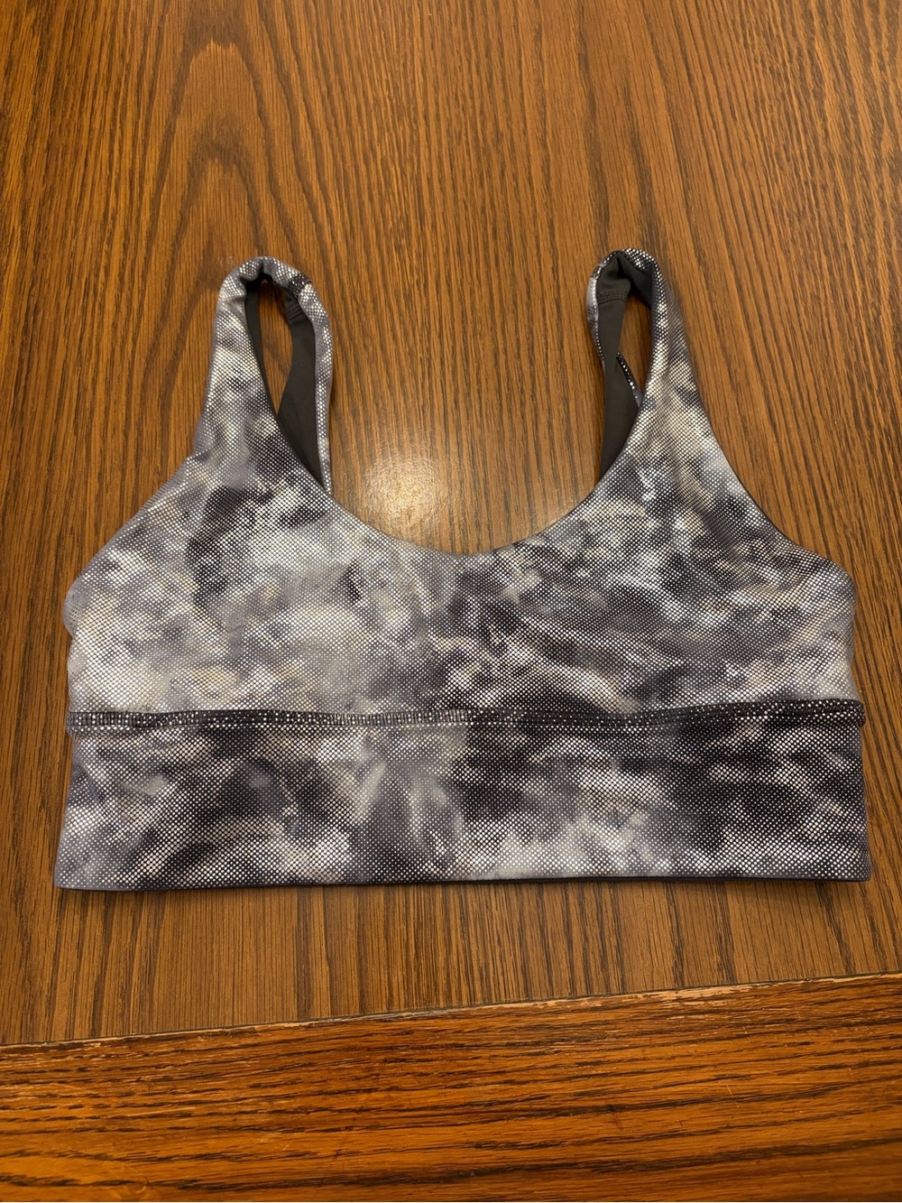 lululemon athletica Gray & Black Tie-Dye Reversible Sports Bra